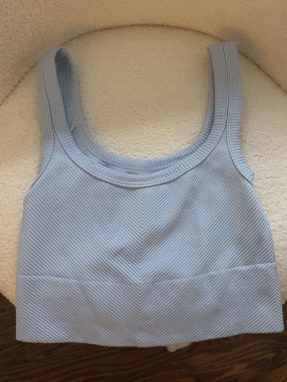 Rock and Rags “Spill the Tea” Baby Blue Ribbed Crop Top